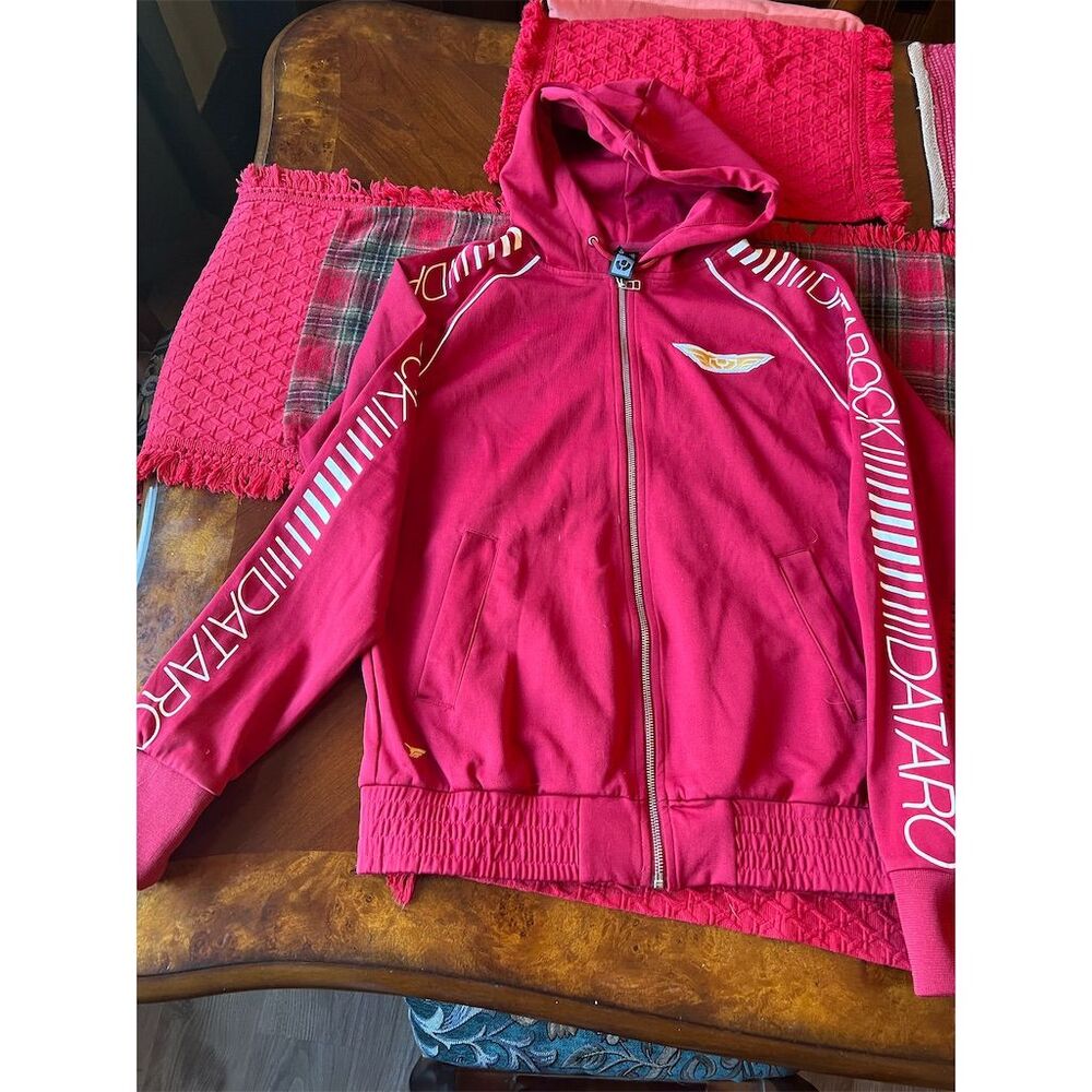 Datarock Tour tracksuit Jacket M Red Unisex White Out 2009 Retro Zip-up unworn
